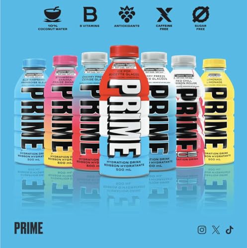 Image of Prime Blue Raspberry Hydration Drink, 16.9 fl oz ℮ 500 ml, 12 Pack