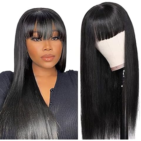 Echthaar perücke straight human hair wig with bang 2X4 Lace wig on top of head perrücke frauen echthaar for blacek/white women 20inch Cover