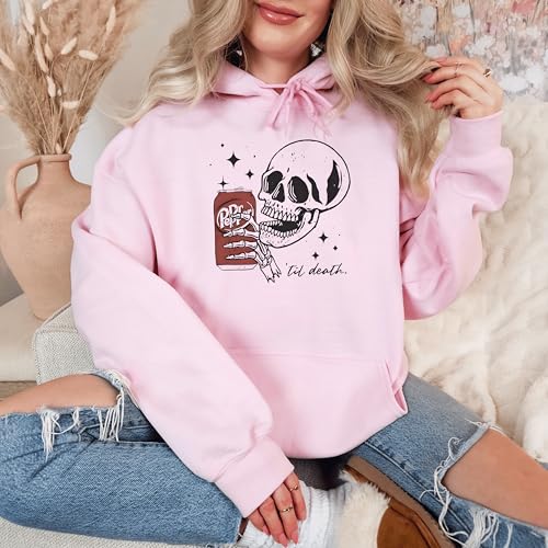Till Death Dr. P.epper Sweatshirt, Skeleton Sweatshirt, Halloween Sweater, Cute Dr P.epper Shirt, Skeleton Drinking Dr. P.epper Sweatshirt4