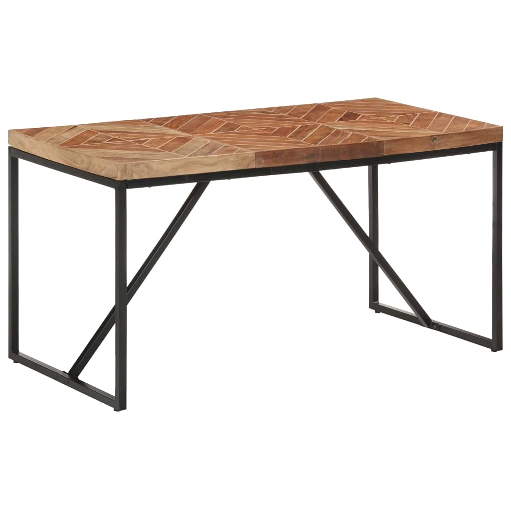 vidaXL Mesa de Comedor Cocina Centro Cena Auxiliar Consola Mesita Salón Lateral Hogar Sala de Estar 140x70x76 cm Madera Maciza de Mango y Acacia
