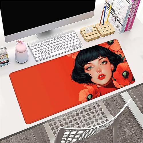 Mouse pad base en caoutchouc antidérapant tapis souris grand format rouge
