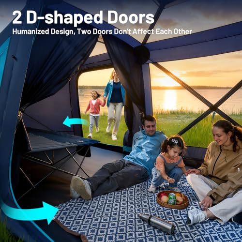 Image of TIMBER RIDGE 4 /6 /8 Person Instant Pop Up Hub Tent, Easy 60 Second Setup