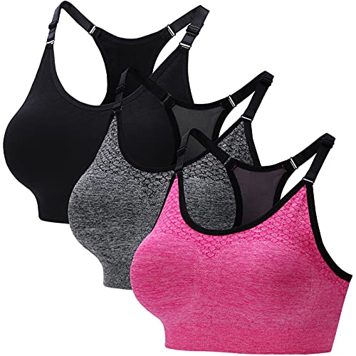 Amissz Reggiseni Sportivi per Donna, Reggiseno Senza Ferretto Sport Bra Push up per Yoga