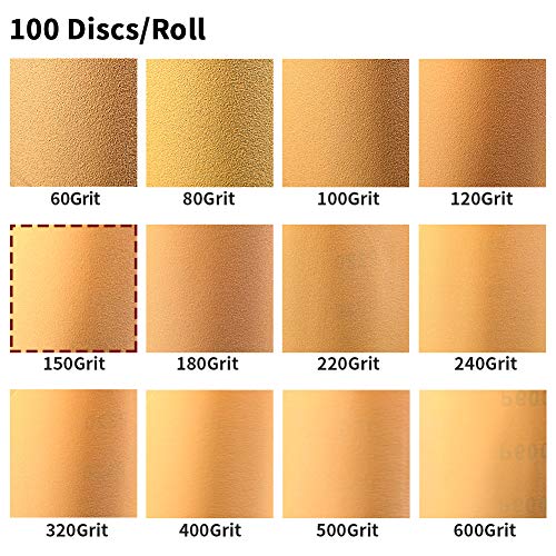 Image of SPEEDWOX 100 Pcs 150 Grit 5 inch Round Sanding Discs Sandpaper Roll