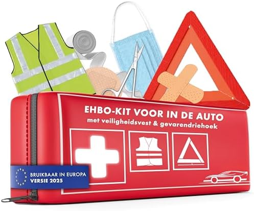WALSER Eerste Hulp Kit Auto, Car First Aid Kit 2025 met pechdrieh...