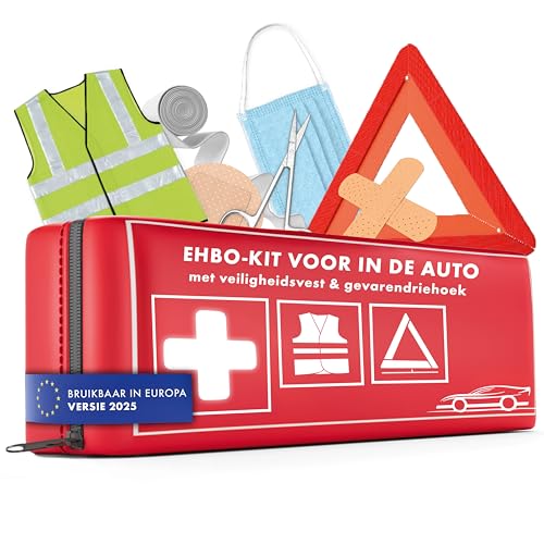 WALSER Eerste Hulp Kit Auto, Car First Aid Kit 2025 met pechdrieh...