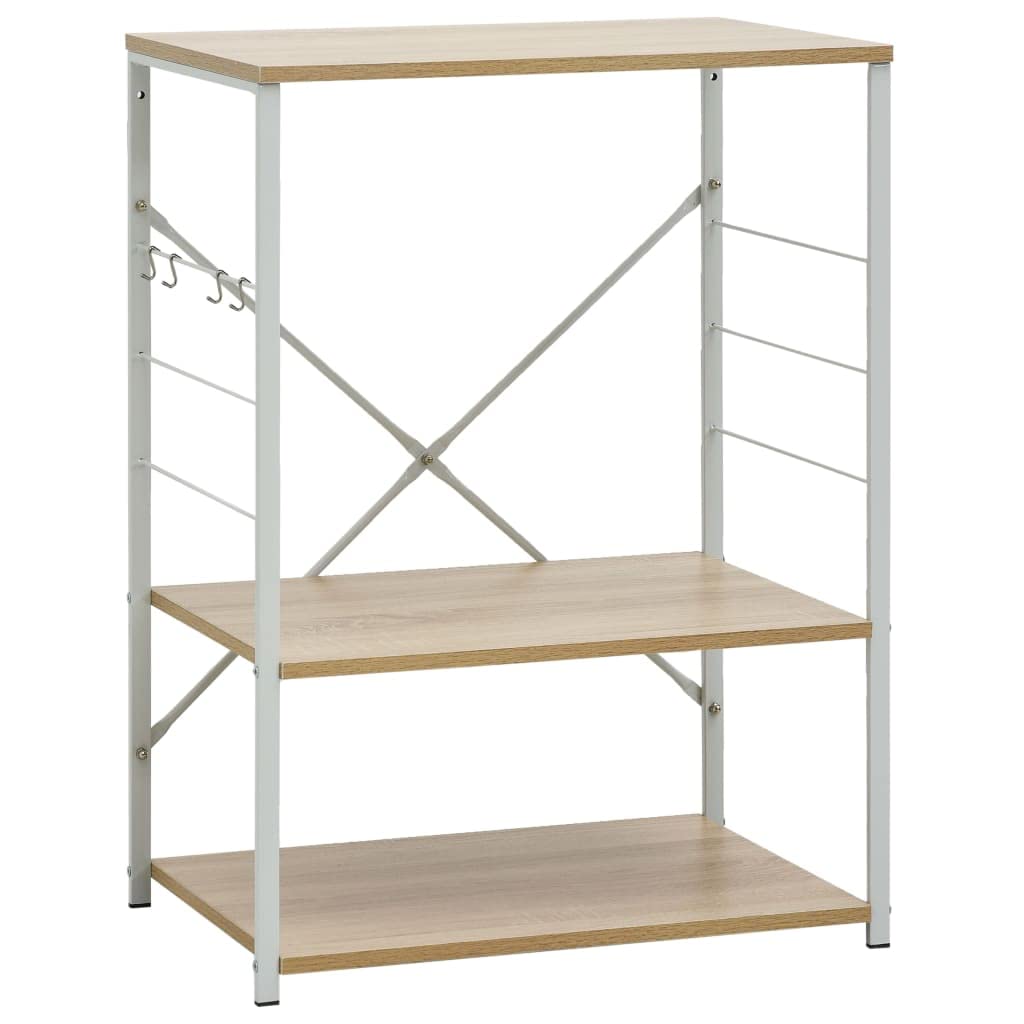 Mikrowellenregal Weiß Eiche 60×39,6×79,5 cm Holzwerkstoff,Heim & Garten,Küche & Esszimmer,Küchenhelfer & -utensilien,Küchenorganizer,Küchenutensilienhalter & -ablagen,Weiß,9.3 kg-288237