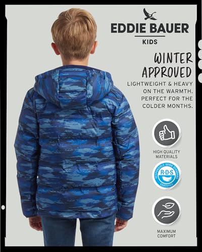 Image of Eddie Bauer Boys' Winter Jacket - Heavyweight Quilted Down Jacket - Insulated Hooded Outerwear Coat for Boys (5-16)