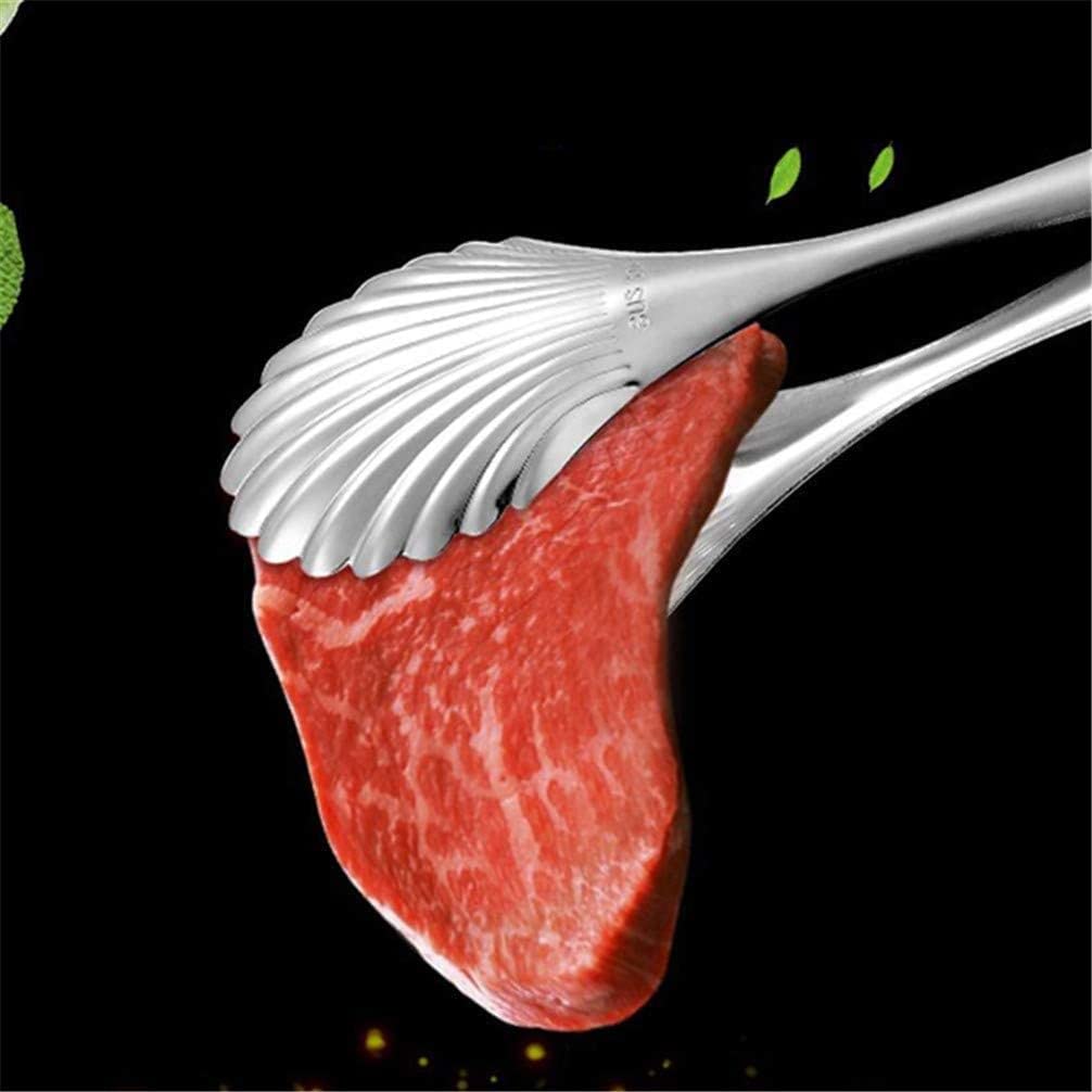 Pinze da portata in acciaio inox per barbecue, cucina, cibo, insalata, bistecca, pane, panini, clip da cucina versatile per grigliare e servire