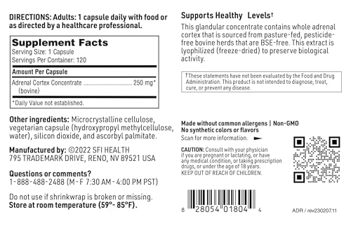 Klaire Labs 4482905 Adrenal Cortex 250 Mg - Adrenal Support Supplements For Cortisol Management Support - Help Support Healthy Adrenal Function For Women & Men - Gluten-Free, Hypoallergenic thumb #5