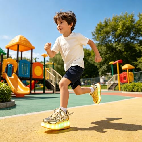 Image of Nsasy Roller Shoes Kids Roller Skates Shoes Girls Boys Wheels Shoes Become Sport Sneaker with Led for Children Gift