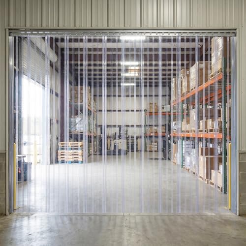 Plastic Vinyl Strip Door Curtain 49Feet Bulk Roll Clear PVC Curtain Waterproof Hurricane Commercial Industrial for Doorways of Pet Home, Freezer, Warehouse, Garage (49ft X 8in X 0.08in)