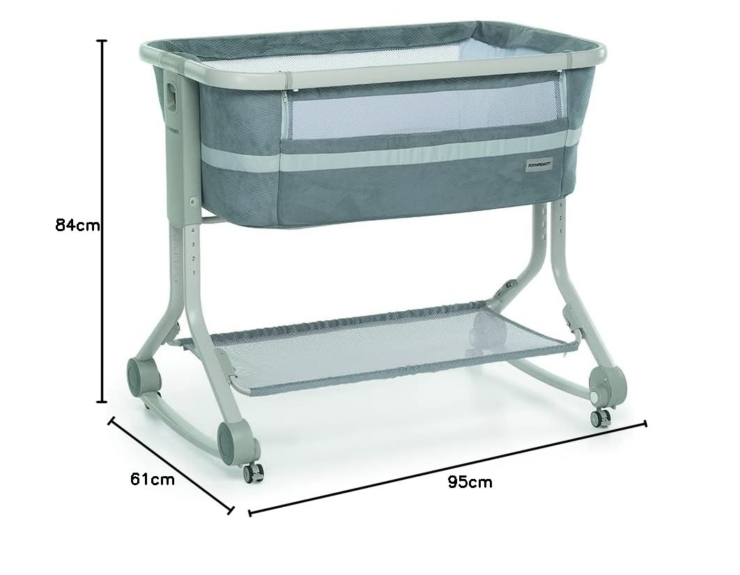 Foppapedretti MyBebè Culla Co-Sleeping, per Bambini dalla nascita a 6 mesi (fino a 9 Kg), Perla