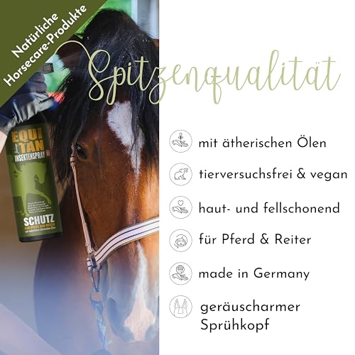 florage EQUITAN 500ml Insektenschutz Pferd Xtra Strong mit Wacholderteer, gegen Mücken, Fliegen, Bremsen, Zecken usw. Auf natürlicher Basis ätherscher Öle