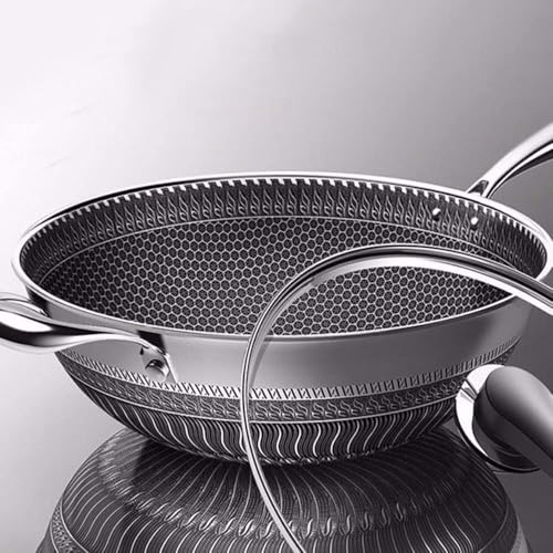 Wok pan de acero inoxidable de 12 pulgadas con tapa miniatura 2
