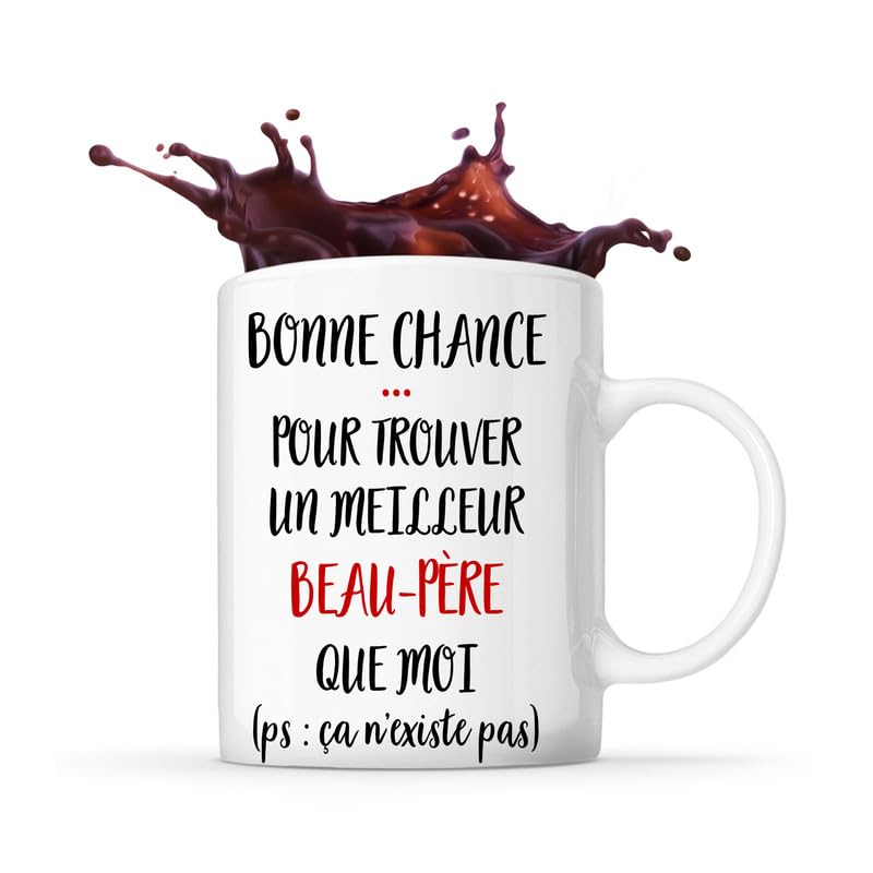 Planetee Tasse Magique Beau-Père | Mug Qui Change Couleur Avec La Chaleur | Idée Cadeau Prénom Surnom Nom De Famille Humour Collègue Travail