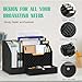 Niciksty Wood Desktop Mail Organizer, Fantasyon Mail Organizer Countertop with 6 Compartments and Drawer, Wood Desk Drawer Organizer for File Letter Paper Folder, Black