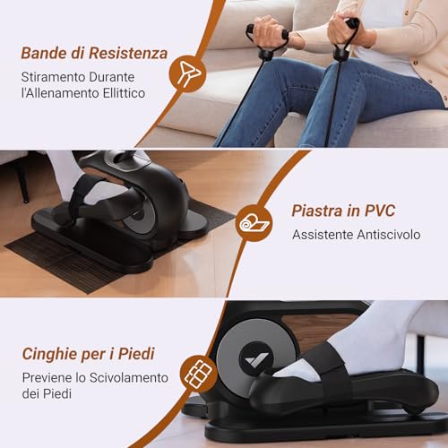 MERACH Ellittica Elettrico, Ellittico Sotto Scrivania per Casa con Telecomando, Display, Pad Antiscivolo, 12 Velocità, Silenzioso e Portatile, Trainer Ellittico per Anziani e Adulti - 6