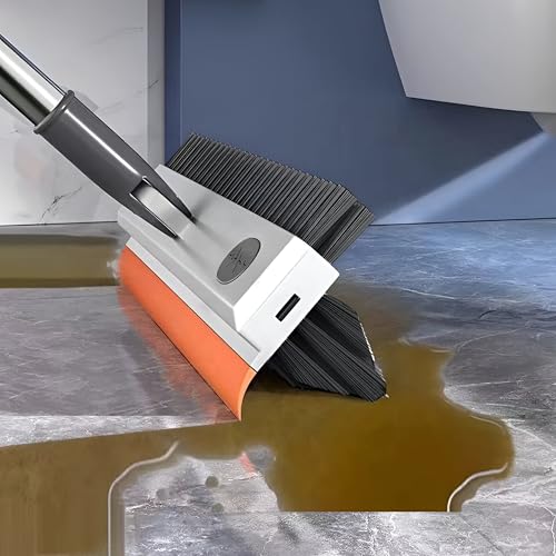 Image of Bathroom Cleaning Brush with Wiper, 3 in 1 Tiles Cleaning, 180 Rotating Floor Scrub with Long Handle (Type-1)