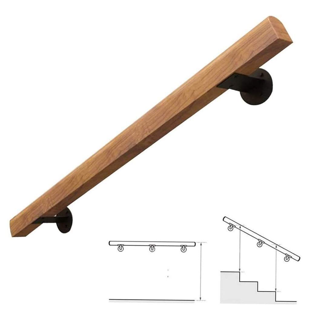 Main courante bois vintage et support mural haut de gamme pour intérieur