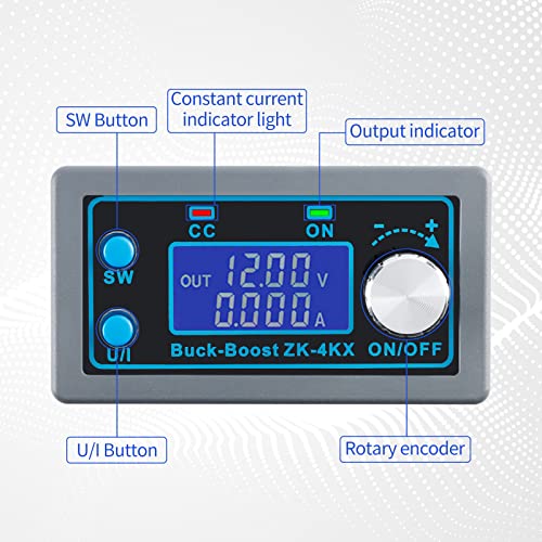 Image of ZK-4KX DC-DC Buck Boost Converter Regulator CNC Adjustable CC CV 0.5-30V Voltage Converter DIY Solar Battery Charging Power Supply Module LCD Display with Shell