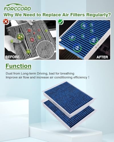 Image of 2-Pack Cabin Air Filters for Ford Mustang 2015-2023 | Replace#CF12152, Cabin Filter Automotive Replacement Passenger Compartment Air Filters Car Accessories
