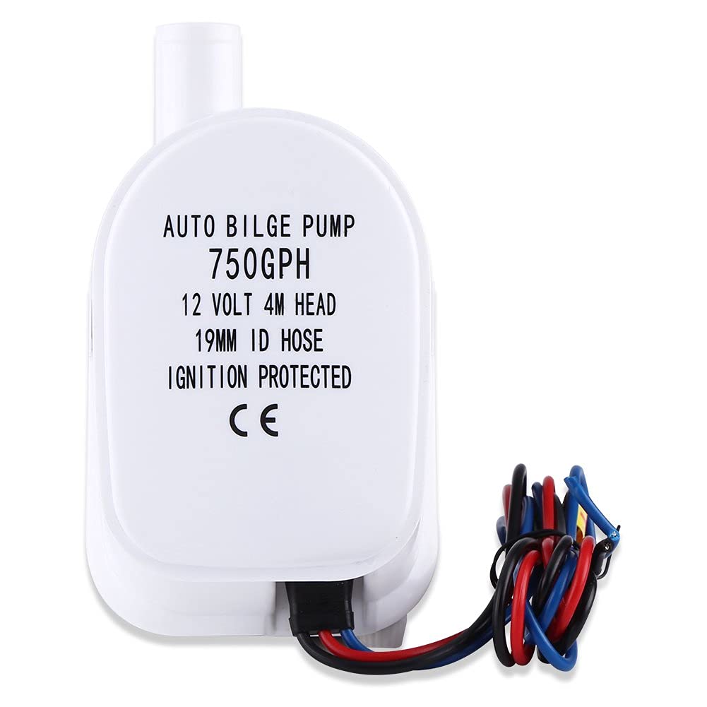 Automatische Bilgepumpe 12V 750GPH Tauchpumpe Bilgepumpe Bilgenwasserpumpe Tauchhydraulikpumpe Boots Lenzpumpe Wasserpumpe mit Schwimmerschalter für Boot Yacht