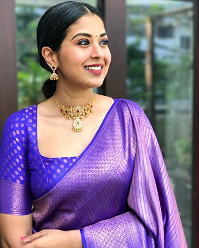 Image of Avantika Fashion Women's Classy Kanjivaram Soft Lichi Silk Banarasi Saree With Blouse Piece