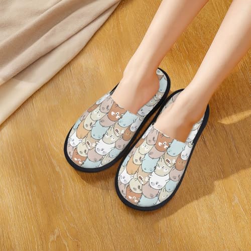 Lovely Bear Print House Slippers For Women And Men,Soft Slippers With Memory Foam,Non-Slip Indoor Home Shoes4