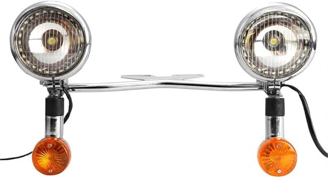 Motorcycle LED Passing Light Bar Signals Compatible With H-onda VTX 1300 C R S RETRO VT VF 700 750 1100 - Chrome Plated Fog Lamp Assembly with 27 LED & COB SMD Lights