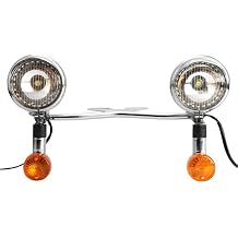 Motorcycle LED Passing Light Bar Signals Compatible With H-onda VTX 1300 C R S RETRO VT VF 700 750 1100 - Chrome Plated Fog Lamp Assembly with 27 LED & COB SMD Lights