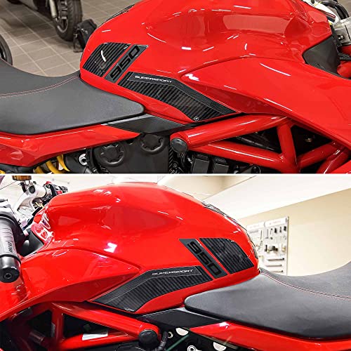 labelbike - 2 Motorcycle Tank Side Protection Stickers in 3D Gel Resin Compatible with Ducati Supersport 950 2021-2022