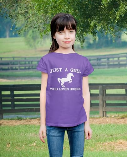 Tstars Horse Gifts A Girl Who Loves Horses Shirt Youth Equestrian Kids T-Shirt for Girls Who Ride or Love Ponies2