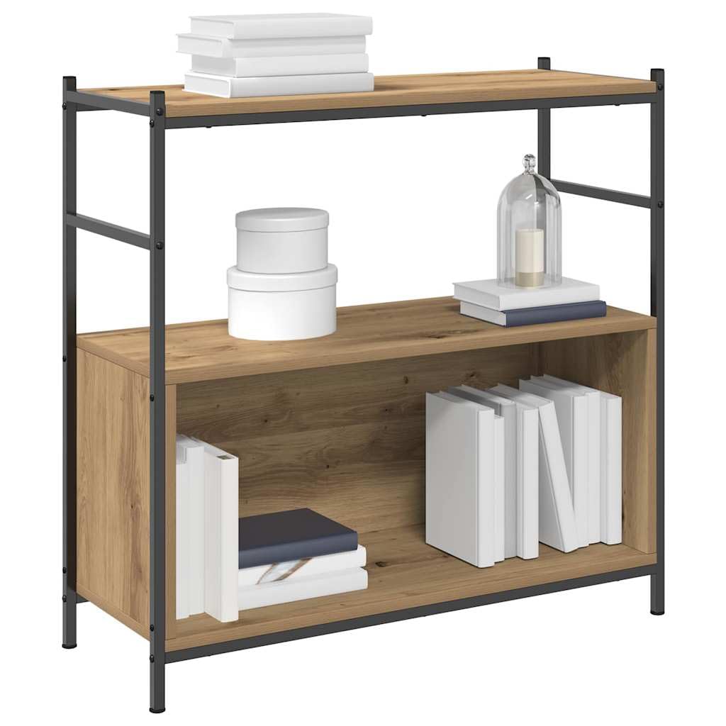 Estantería con soporte de pared, estantería estable para libros, material de madera y metal, estilo industrial, estantería para el hogar, roble artístico