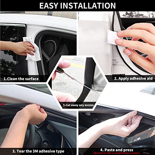 Carory Rav4 Door Seal Kit Soundproof Rubber Weather Draft Seal Strip For Toyota Rav4 2023 Accessories, Windshield Weather Stripping Noise Reduction Kit Automotive Trim Strip 2002-2019 2020 2021 2022 #TOP5