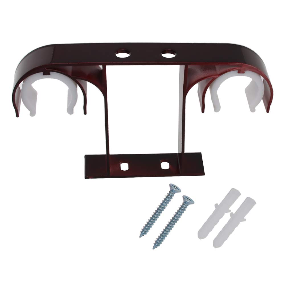 MroMax Lot De 4 Supports De Tringle à Rideaux En Alliage D'aluminium Pour Barre De 28 Mm De Diamètre Rouge