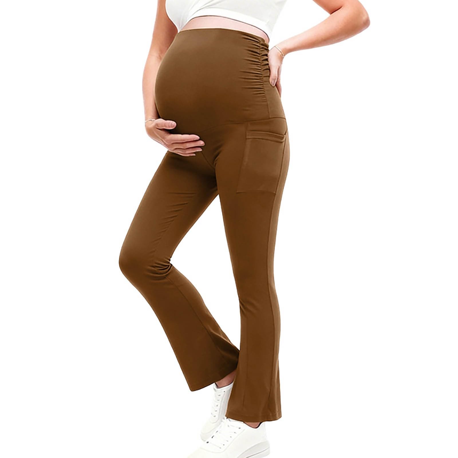 Generisch Umstandshose Umstandsmode Freizeithose Stretchgummi Yogahose Workout Elastisch Schwangerschaftsleggings Sportleggings Einfarbig Umstandsleggings Jogging High