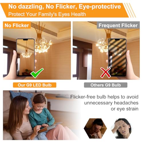 Image of BAOMING Dimmable G9 LED Bulb 4W T4 2700K Soft Warm White 12Pack 120V | 40W Halogen Equivalent T4 No Flicker, 450LM, Ceramic Base Perfect for Chandelier, Ceiling Fan, Cabinet
