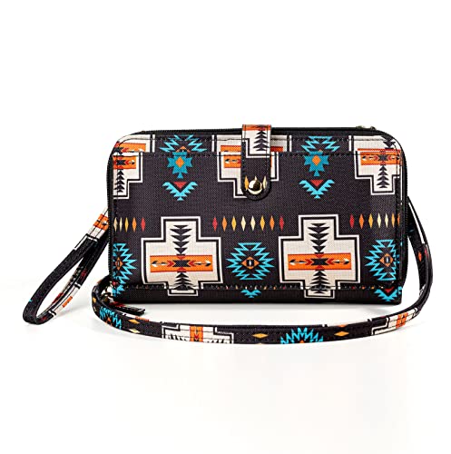 Aztec Print RFID-Blocking Crossbody Bag for Women - Multifunctional Wallet and Phone Purse2