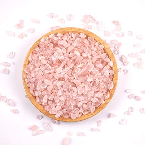 Image of WAYBER 1 Lb /460g Natural Pink Quartz Crystal Stones Irregular Aquarium Pebbles Rock Sands for Turtle Tank /Succulent Plants /Vase Decoration (Fill 1 Cup)