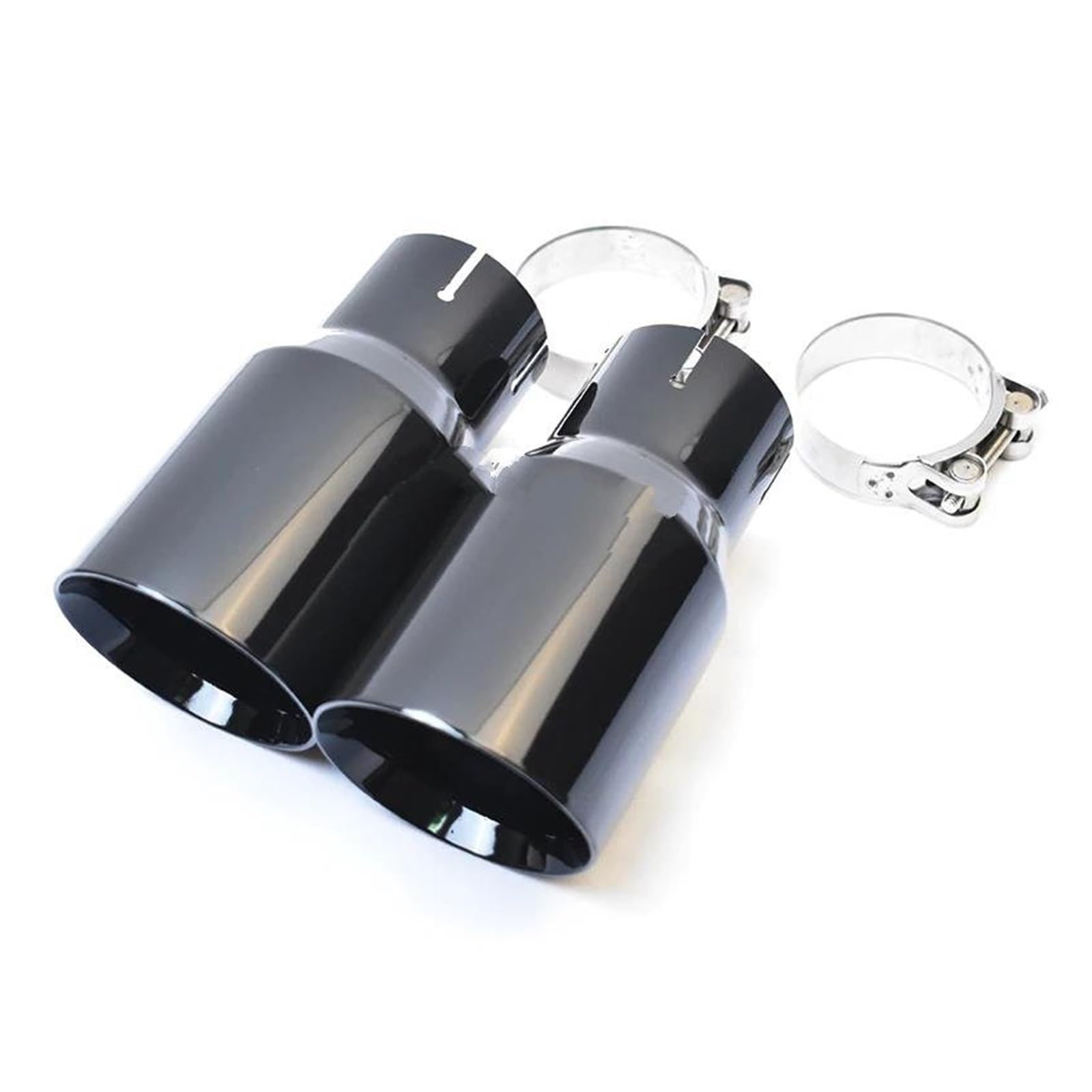 Tubo Scappamento 1 PC Tubo Di Scarico Nero Lucido In Acciaio Inossidabile Modificato Per Auto Punta Silenziatore Universale Smussato Edeg Per La Serie Per BMW Terminale Tubo Scappamento (Size : In 57