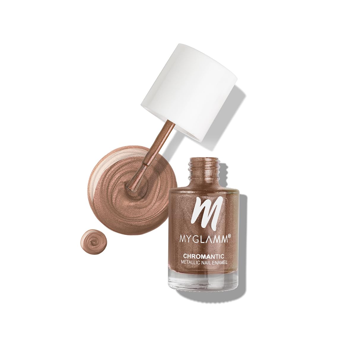 MyGlamm Chromantic Metallic Nail Enamel - Celestial Aura (Copper Brown Shade) | Chemical Free, Liquid, Chrome, & Long Lasting Nail Polish (10ml)