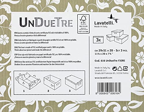 KANGURU UnDueTre Set di 3 Scatole in Cartone