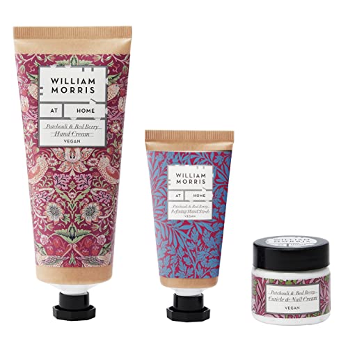 William Morris At Home Hand Cream 100ml, Hand Scrub 50ml, Nail and Cuticle Cream 35ml, Hand Care Beauty Gift Set - Image 2