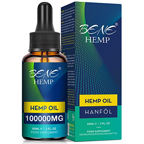 High Strength 100000mg Natural Oil Premium Quality Rich in Omega 3-6-9 Vitamin C & E 100% Vegan Non-GMO (60 ml (Pack of 1))