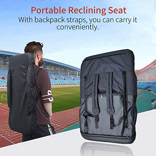 【Upgraded】 Heated Stadium Bleacher Seat, Foldable Portable Chair, 5 Reclinng Positions Back and Arm Support Thick Cushion for Outdoors Sports Camping & Indoor. (Not Include USB Power Bank)