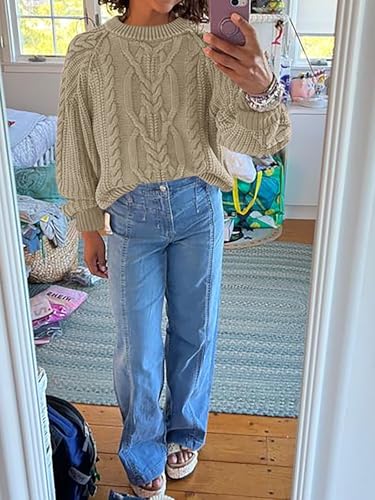 Image of Cicy Bell Womens Oversized Cable Knit Sweaters Fall Chunky Pullover