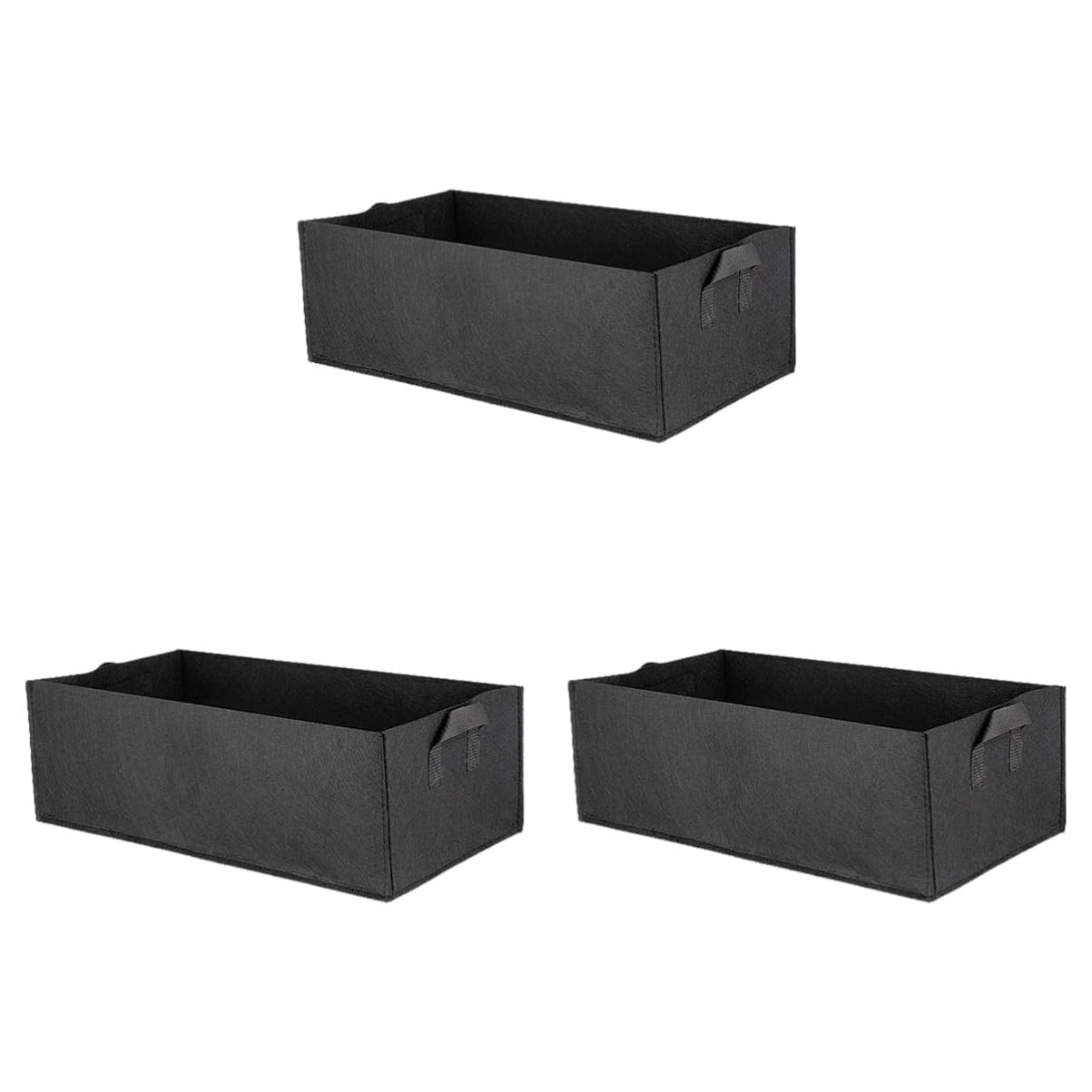 YARNOW Bolsa Cuadrada para Cultivo De Fresas (3 Unidades Tamaño Galón) para Control De Raíces para Plantas Flores Vivero Verduras Invernadero Elegante Color Negro Tamaño
