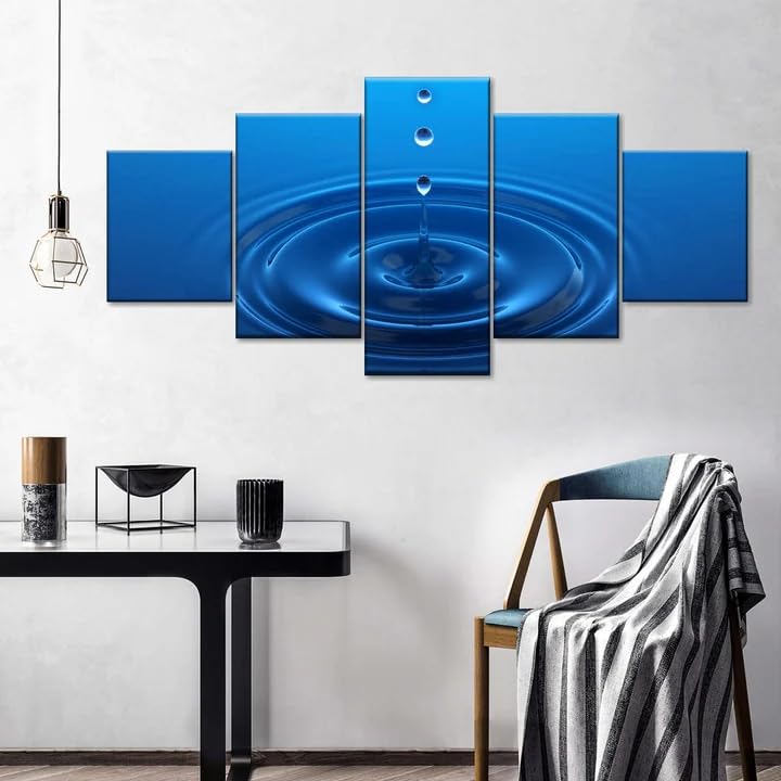 Toile goutte d'eau bleue décoration murale poétique pour une ambiance zen chez soi
