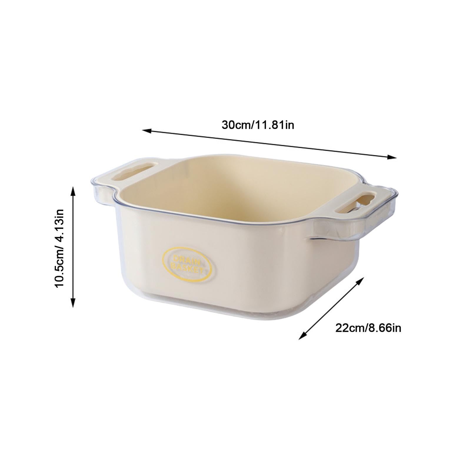Afdruiprek 2-in-1 vergiet/filter kom dubbellaags plastic Afdruiprek 2-in-1 vergiet/filter kom dubbellaags plastic